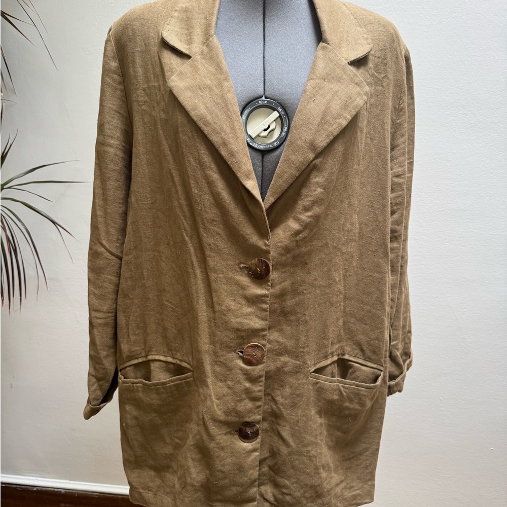 Vintage I Magnin brown linen Women's Jacket